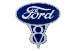 Ford Dealership V8 Porcelain Sign 2-piece