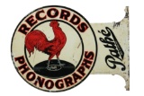 Early Pathe Records & Phonographs Tin Flange Sign