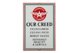 Tidewater Flying A Our Creed Porcelain Sign