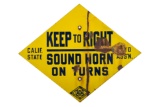 California Auto Sound Horn Porcelain Sign