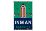 Indian Gasoline Porcelain Gas Pump Sign