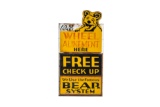 Bear Wheel Alinement Free Check Up Tin Sign