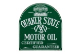 Quaker State Motor Oil Tombstone Porcelain Sign