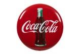 Coca Cola Porcelain Button With Bottle Graphic