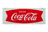 Drink Coca Cola Fishtail Porcelain Sled Sign