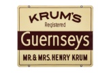 Krum's Guernseys Cow Porcelain Sign