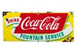 Coca Cola Fountian Service Porcelain Sign