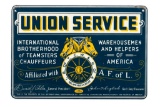 Union Service Teamsters Tin Sign