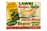 Blue-green Lawn Seed Tin Sign
