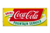Coca Cola Fountain Service Porcelain Sign