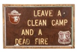 Smokey The Bear Clean Camp Dead Fire Wood Sign