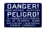 Danger High Voltage Peligo Porcelain Sign