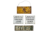 Lot Of 4 Danger/high Voltage/contains Lead Signs