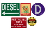 Lot Of 5 Miscellaneous Signs Fuel & Seed