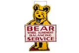 Bear Wheel Alinement Diecut Tin Sign