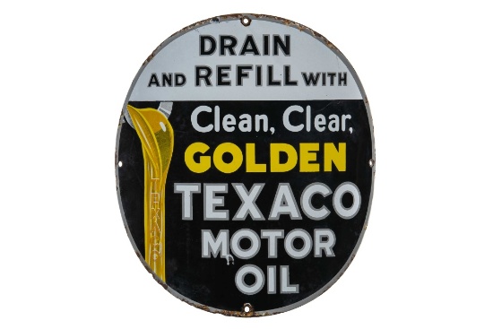 Texaco Clean, Clear, Golden Curved Pump Plate