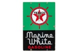 Texaco Marine White Gasoline Porcelain Pump Plate