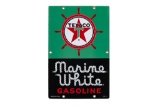 Texaco Marine White Gasoline Porcelain Pump Plate