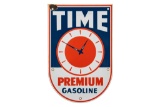Time Premium Gasoline Porcelain Pump Plate