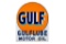 Gulf Motor Oil Porcelain Tombstone Sign