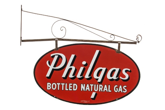 Philgas Porcelain Hanging Sign On Bracket