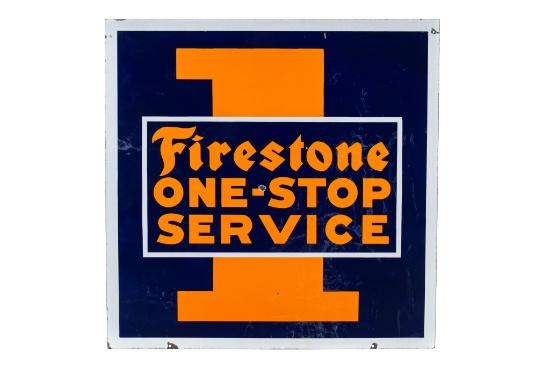 Firestone One-stop Service Porcelain Sign