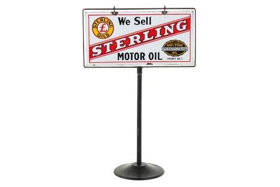 Sterling Motor Oil Porcelain Curb Sign