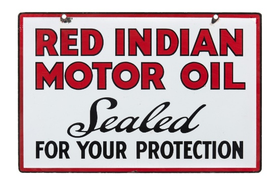 Rare Red Indian Motor Oil Porcelain Sign