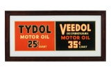 Tydol Veedol Motor Oil Framed Tin Signs