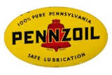 Pennzoil Safe Lubrication Porcelain Sign