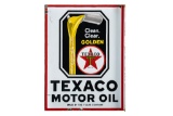 Texaco Motor Oil Clean Clear Golden Flange Sign