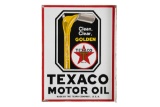 Texaco Motor Oil Clean Clear Golden Flange Sign