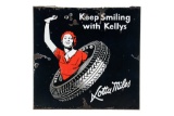 Rare Kelly Tires Lotta Miles Porcelain Sign