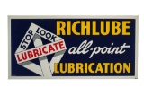 Richfield Richlube Lubrication Tin Sign