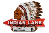 Rare Indian Lake Ohio State Park Porcelain Sign