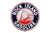 Rock Island Gasoline Porcelain Sign