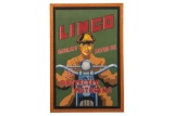 Rare Linco Motorcycle Gasoline Framed Advertisment