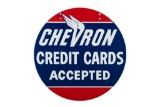 Chevron Credit Cards Accepted Porcelain Sign