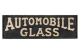 Early Automobile Glass Smaltz Wood Sign