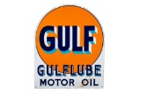 Gulf Motor Oil Porcelain Tombstone Sign