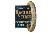 Agency For Racine Tires Tin Flange Sign