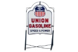 Union Gasoline Porcelain Curb Sign In Frame