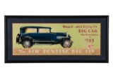 Early Framed Pontiac Big Six Advertisment