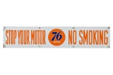 Union 76 No Smoking Porcelain Sign