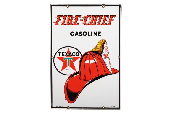 Texaco Fire Chief Gasoline Porcelain Gas Pump Sign