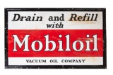 Rare Mobil Drain & Refill Porcelain Sign
