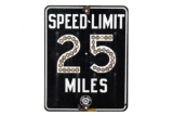 Auto Club Of So. Cal. Speed Limit Porcelain Sign