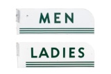 Men & Ladies Restroom Porcelain Flange Signs