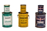 Lot Of 6 Grease Cans Trophy, Nourse, & Hancock