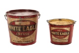 Lot Of 2 Socony White Eagle Grease Cans